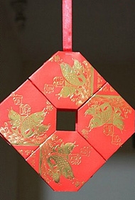 新年挂饰 用红包制作铜钱挂饰