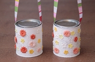 废物利用 奶粉罐改造成漂亮的小花桶