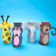 DIY塑料酸奶瓶 可爱的手绘动物公仔图解教程