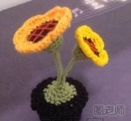 教你如何编织向日葵盆栽