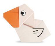 呆呆的鹈鹕手工折纸方法 动物折纸教程