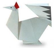 小公鸡的手工折纸图解 动物折纸教程