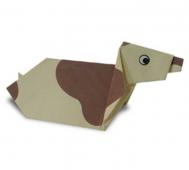 小花狗狗折纸方法 动物折纸教程