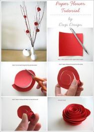 最简单的纸玫瑰制作 装饰你的小屋