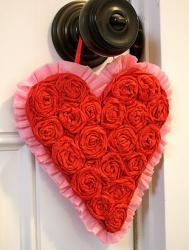 浪漫的玫瑰之心装饰挂件 心形花束diy教程