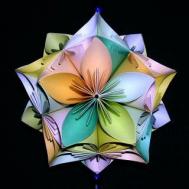 立体花球折纸图解 五瓣花球折纸花球的折法