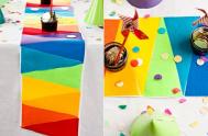 制作美丽的羊毛毡彩虹桌布的手工教程