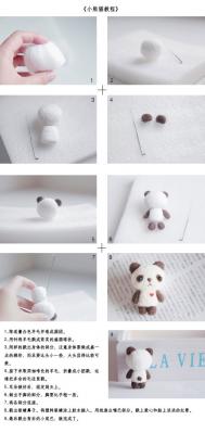 羊毛毡手工作品 羊毛毡diy可爱的小熊猫