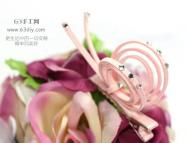 羊皮绒diy一款可爱的粉色蜗牛发卡