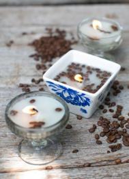 浪漫的香浓咖啡味蜡烛杯手工制作