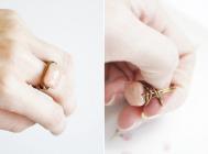 手工制作时尚百搭的桃粉色砂金石戒指