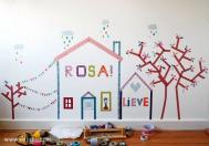 纸胶带创意DIY漂亮的房间墙饰