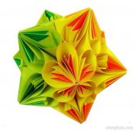 手工折纸花球图解教程