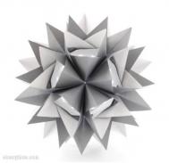 刺猬一样的折纸立体花球的折法图解教程