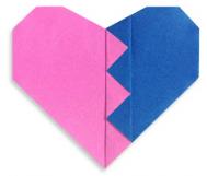 破碎的心折纸方法 教你用纸折心
