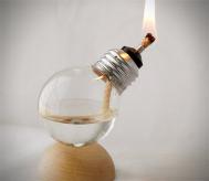 旧灯泡改造为创意复古油灯