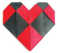 格子心的折纸方法 情人节折纸礼物