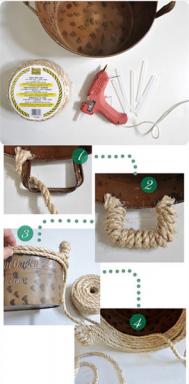 塑料篮子筒改造 利用麻绳塑料篮子筒改造方法