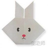手工折纸可爱兔头 趣味儿童折纸教程