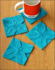 手工制作折纸不织布杯垫