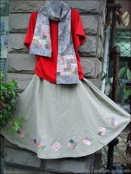 围巾与裙子：草木染与拼布完美结合实例
