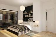 60平米凑型单身公寓设计效果图 黑白双色绝美设计效果