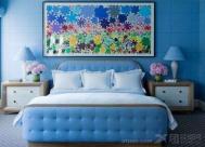 风水禁忌：卧室装修效果图-源自蓝色的清爽呼吸