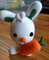 中秋节手工粘土制作教程 DIY可爱小白兔啃胡萝卜
