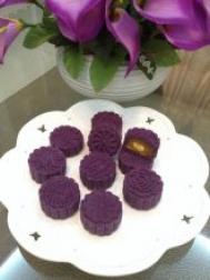 怎么做桂花蜜蛋黄紫薯月饼
