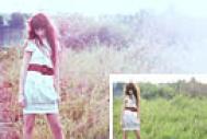 Photoshop打造唯美的韩系粉调蓝紫色外景人物图片