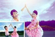 Photoshop打造甜美的紫色外景婚片