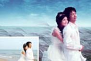 Photoshop打造浪漫的海景婚片