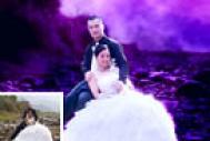 Photoshop打造梦幻的蓝紫色室外婚片
