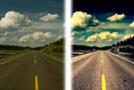 Photoshop调出公路图片高清的黄昏色