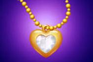 Photoshop制作一条漂亮的金色心形宝石项链
