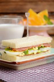 【培根鸡蛋三明治】--- 孩子喜欢的聚能量早餐的做法