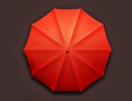 Photoshop设计红色时尚的雨伞图标