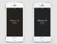 金色版iPhone 5S和iPhone 5C的PSD模型素材