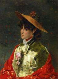 比利时印象派画家Alfred Stevens油画人物作品