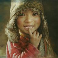 谭建武油画作品：西藏儿童