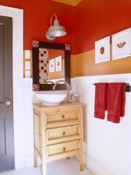 橙色系浴室装修设计