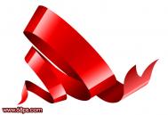 Photoshop设计漂亮的红色塑料飘带效果教程