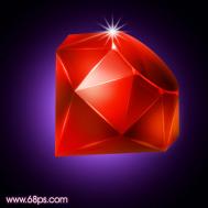 Photoshop设计的漂亮炫丽的红色钻石教程