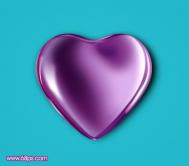 Photoshop制作光滑的紫色心形宝石教程