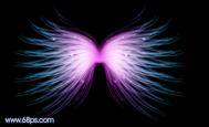 Photoshop设计奇幻的彩色光丝光束翅膀教程