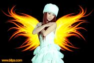 Photoshop设计制作绚丽梦幻的火焰光点翅膀效果教程