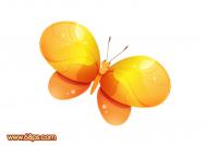 Photoshop设计绘制一只可爱的橙色水晶小蝴蝶