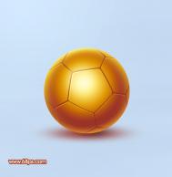 Photoshop制作一个简单的金色足球教程