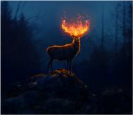 PS合成森林中的火焰鹿王教程