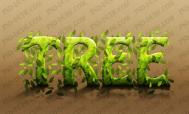 Photoshop制作有树叶装饰的绿色浮雕字教程